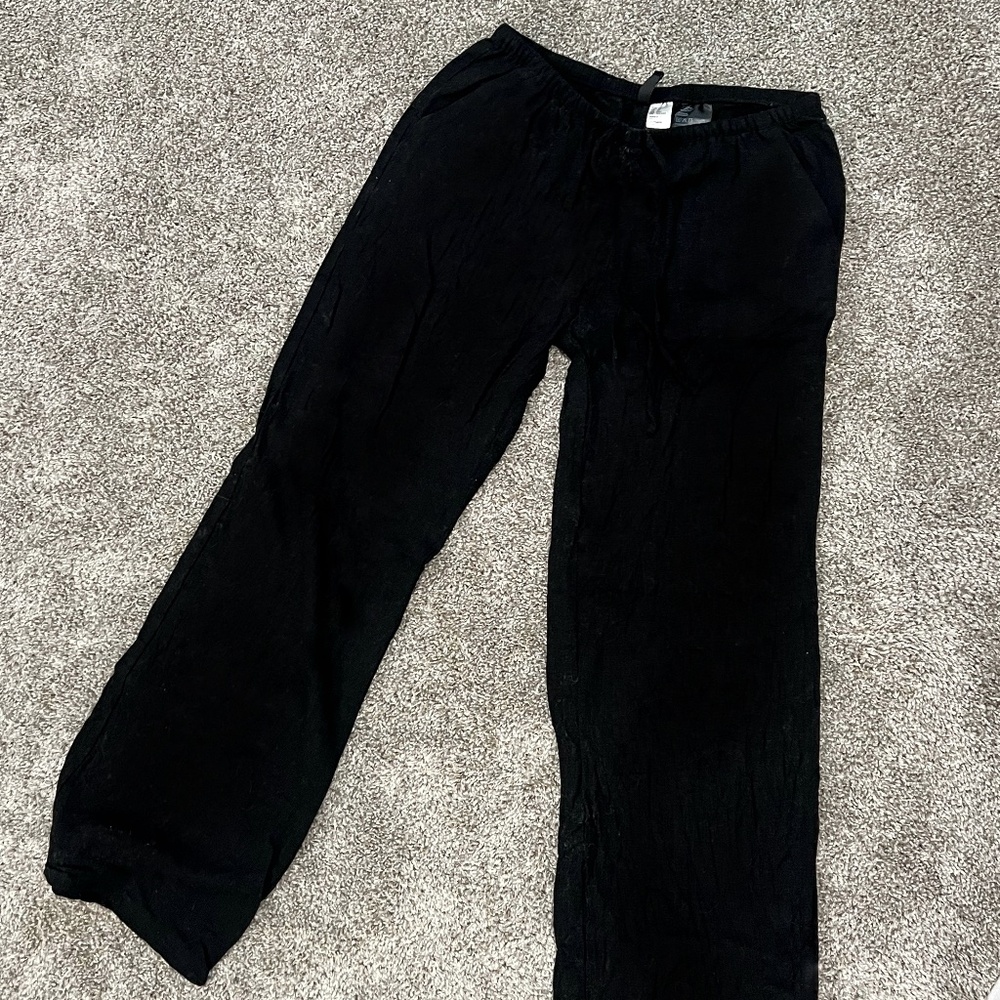 H&M black linen pants